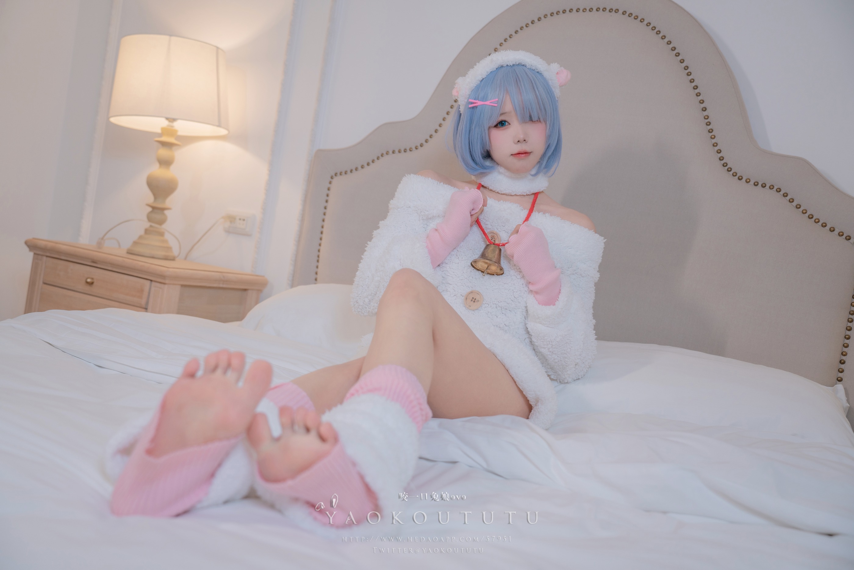 图片[1]-咬一口兔娘 – NO.038 (黏黏团子兔) T3特典 蕾姆咩咩 [53P]-XikXak